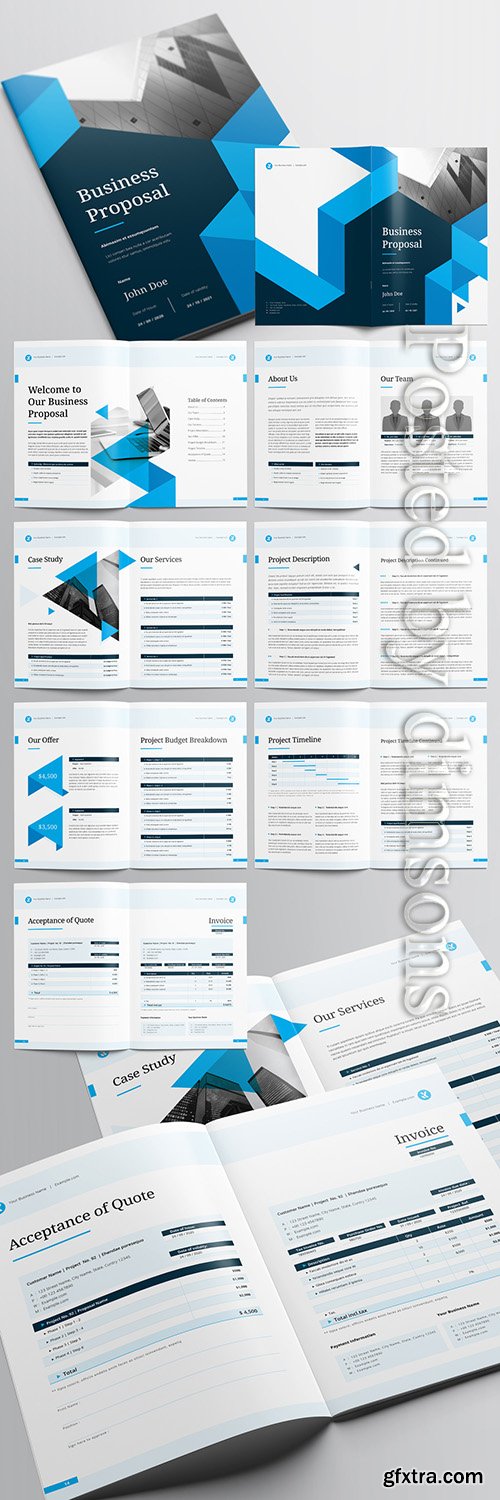 Business Proposal Layout with Blue Accents 236336460