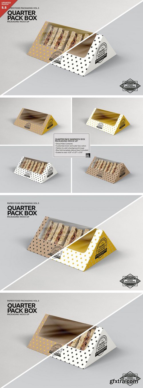 CM - Quarter Pack Sandwich Box Mockup 2484585