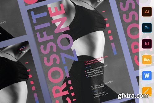 Fitness Studio Poster Flyer Business Card Brochure Bifold Trifold