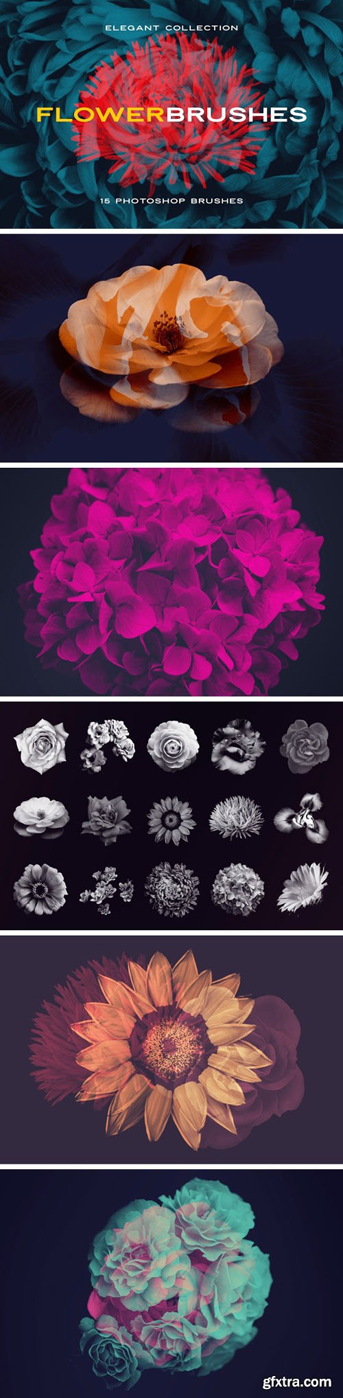 15 Flower Photoshop Brushes