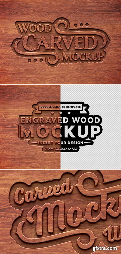 Carved Wood Text Effect Mockup 285147359