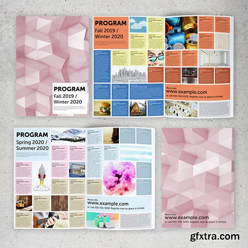 Program Brochure Layout with Colorful Grid 289155734