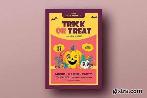 Trick Or Treat Halloween Candy Festival Flyer