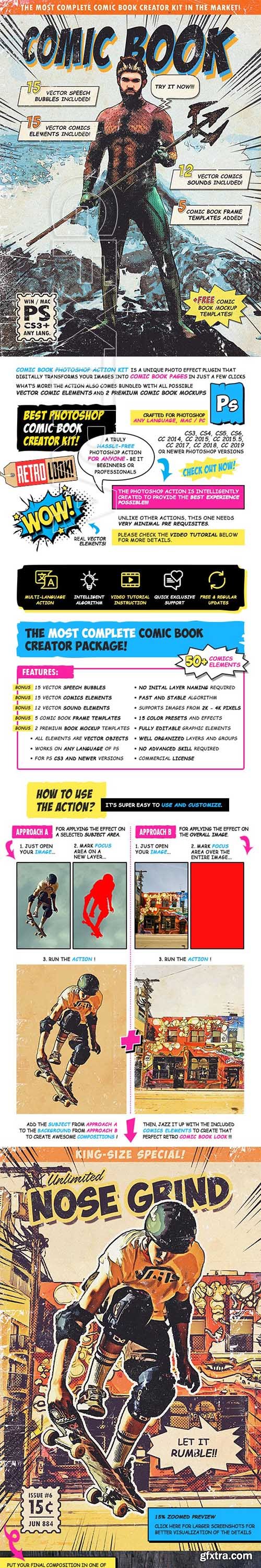 GraphicRiver - Retro Comic Book Photoshop Action Kit 24379894