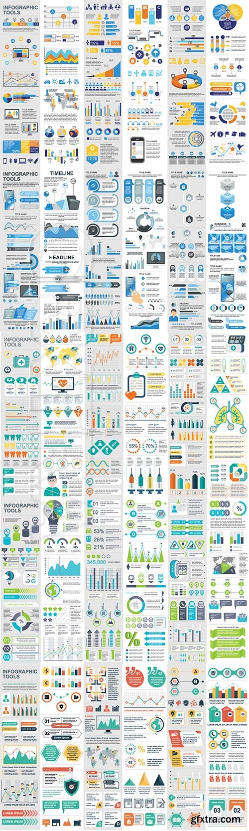 Infographic elements data visualization vector # 2