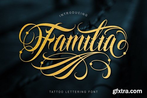 CM - Familia Tattoo Lettering Font 4113726