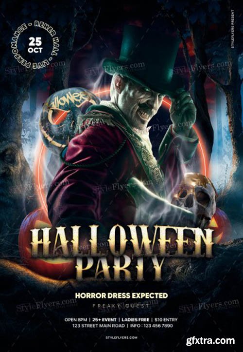 Halloween Party V2909 2019 PSD Flyer Template