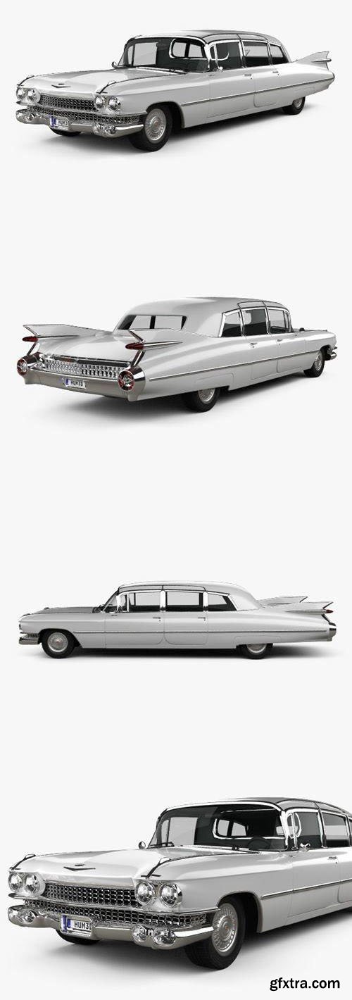 Cadillac Fleetwood 75 Miller-Meteor Hearse 1959 3D Model