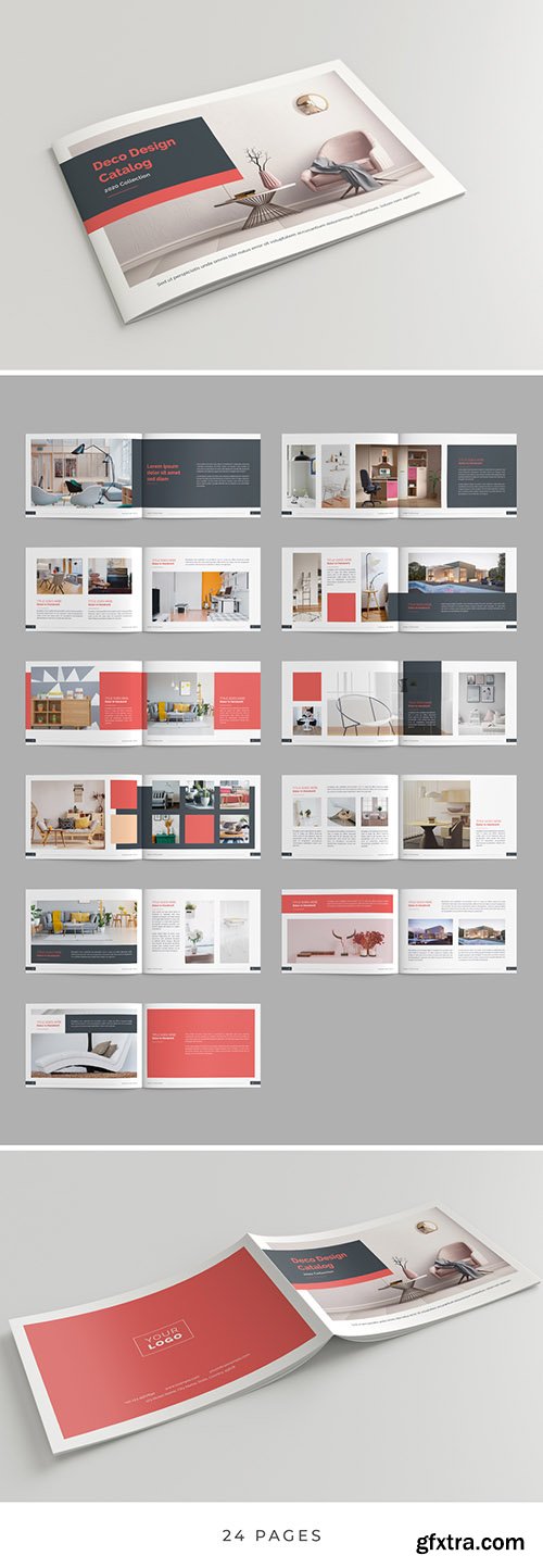 Product Catalog Layout with Red Accents 279210471