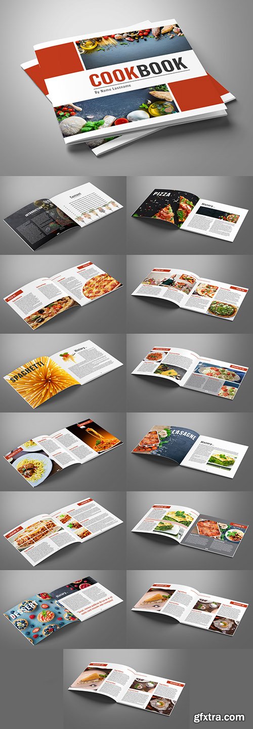 Cooking Book Layout with Red Accents 279187719