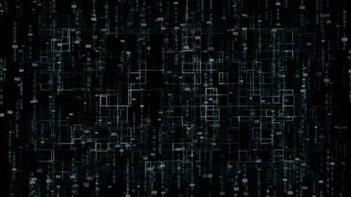 Videohive - Computer Network With Matrix Background - 24669167