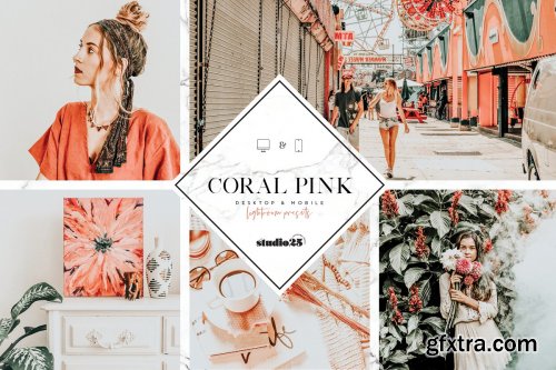 CreativeMarket - Coral pink lightroom preset 4007624