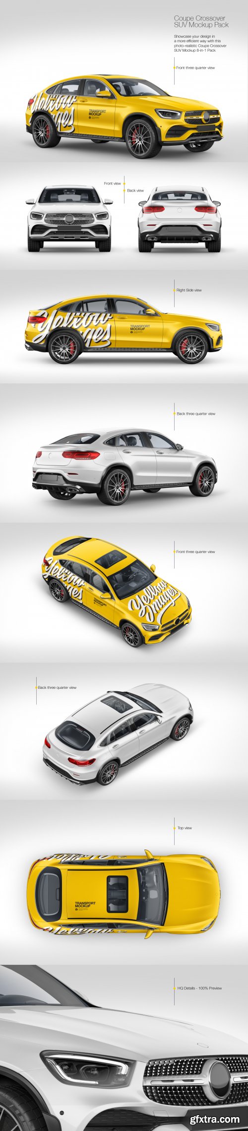 Coupe Crossover SUV Mockup Pack 48225