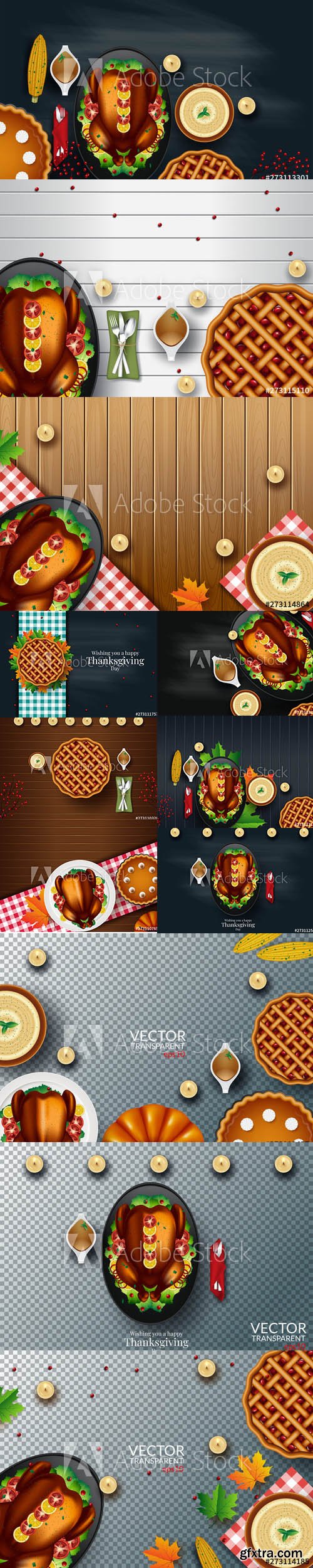 Vector Set - Thanksgiving Dinner Background Collection 2