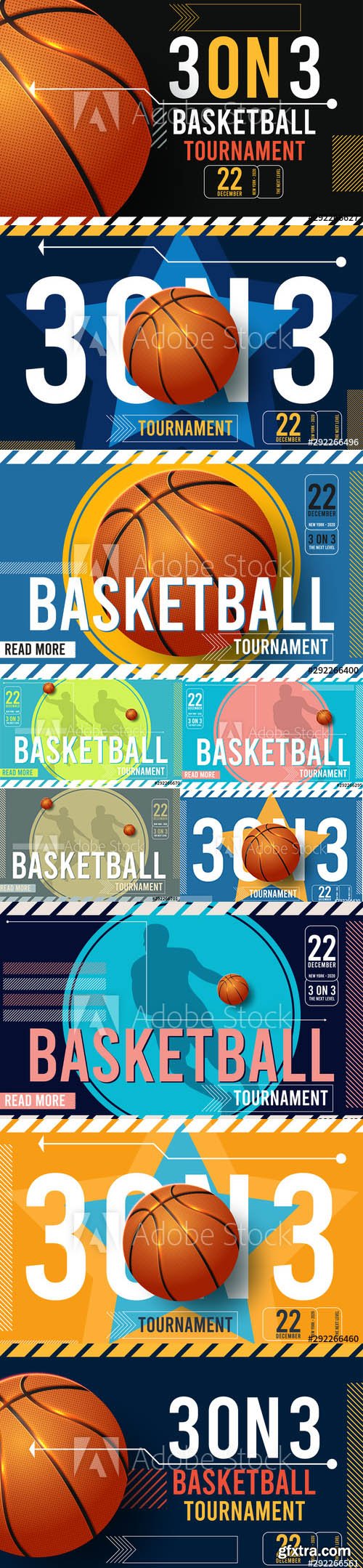Vector Set - Basketball Tournament Design Illustrations