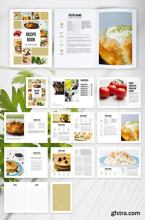 Recipe Book Layout with Tan Accents 292955867