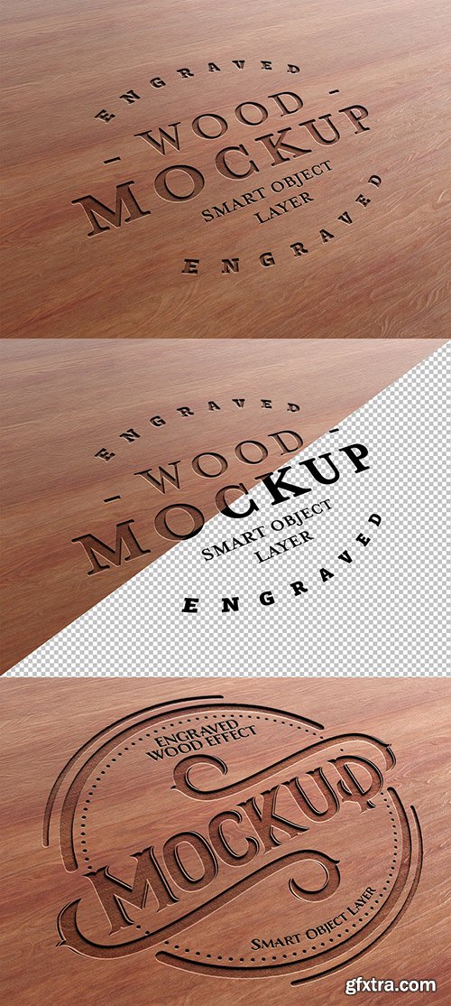 Engraved Wood Text Effect Mockup 281331327