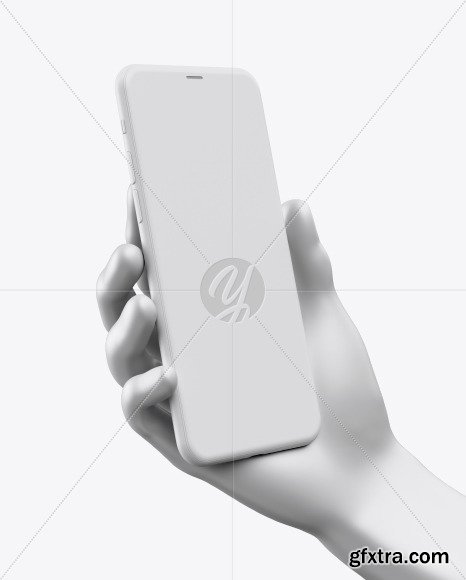 iPhone Pro Max Clay in Hand Mockup 49927