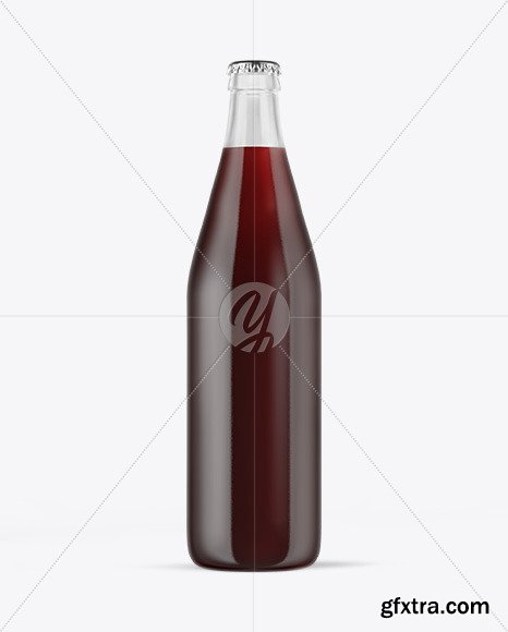 Clear Glass Bottle with Red Ale Mockup 49924