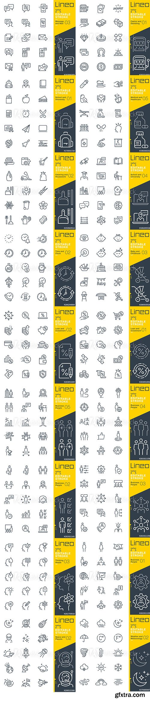 Vector Set - Outline Icons Pack Lineo Vol 7