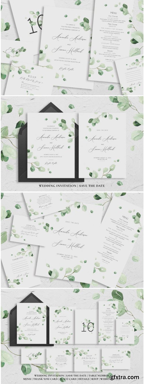 Eucalyptus Watercolor Wedding Suite 1835671
