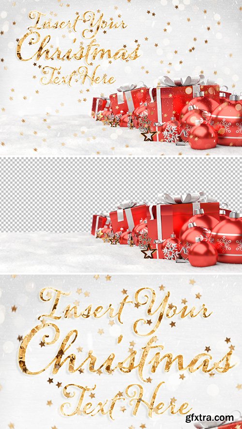 Web Christmas Card Mockup with Red Presents 293460905