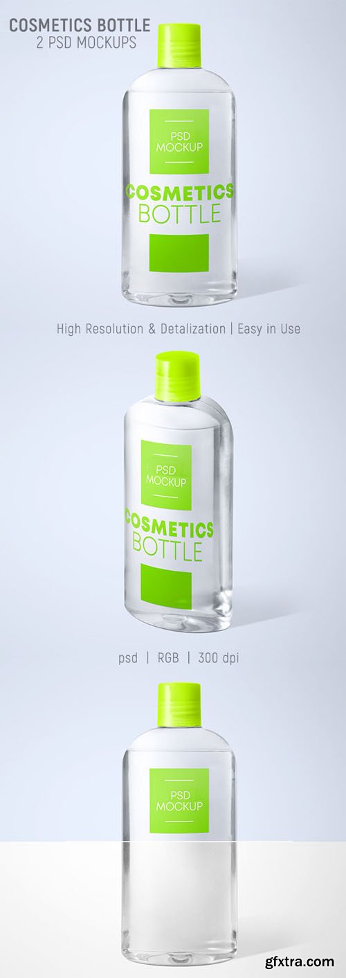 Cosmetics Bottle - 2 PSD Mockup Set