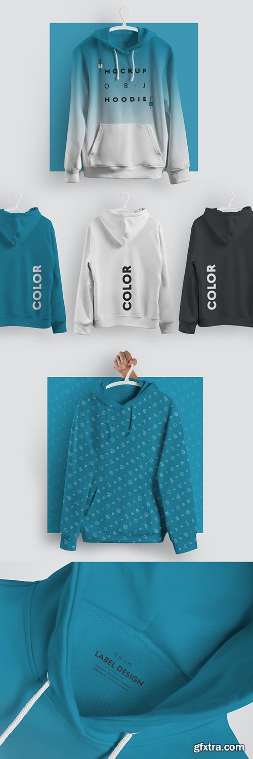 4 Mockups of Hooded Sweatshirts on Hangers 294675740