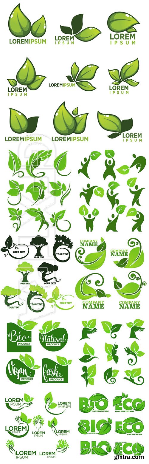 Organic leaves emblems and logo