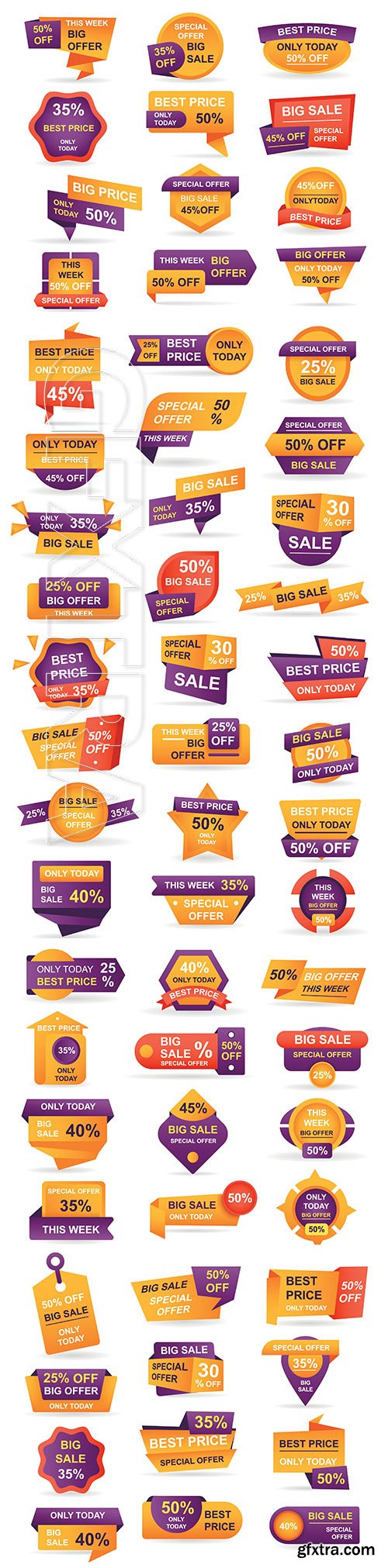 Stickers best offer price and big sale pricing tag badge design