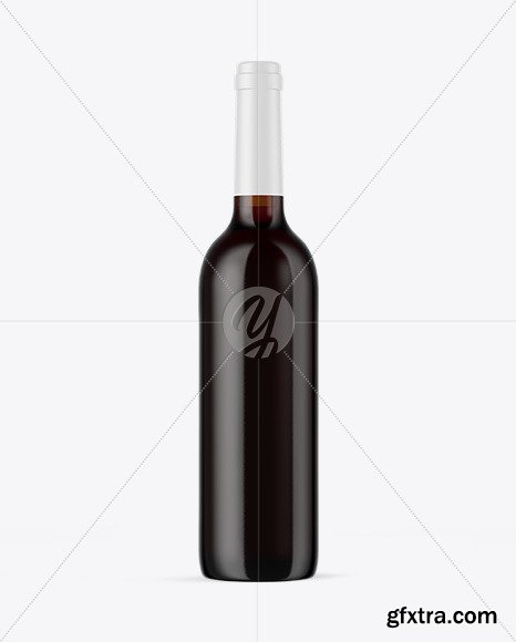 Amber Glass Red Wine Bottle Mockup 49928