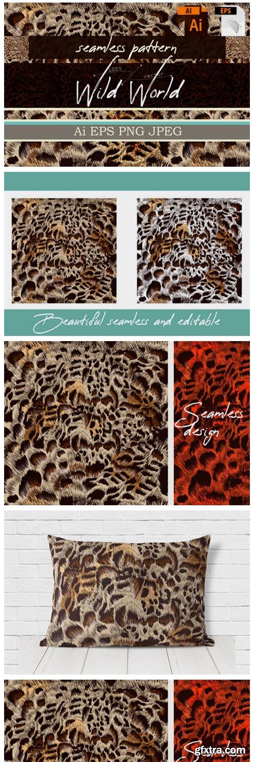 Seamless Vector Leopard Pattern Design 1786676