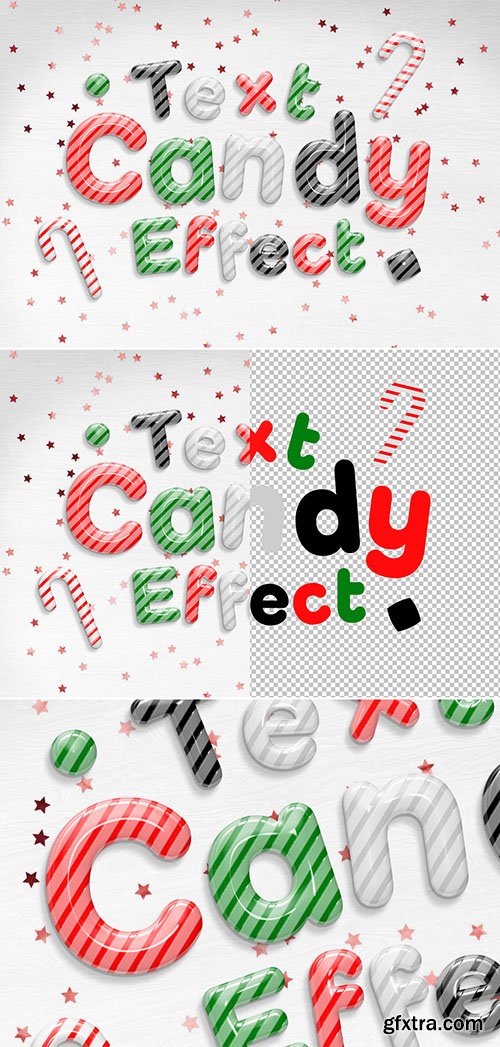 Candy Cane Text Effect Mockup 295339964