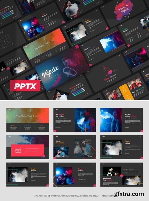 Vaperz Business Powerpoint, Keynote and Google Slides Templates
