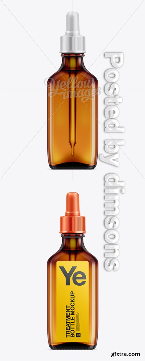 Treatment Amber Bottle w/ Dropper Mockup 11048