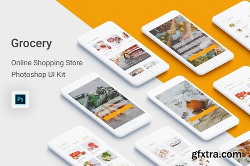 Grocery - Online Shopping Store UI Kit (Photoshop)