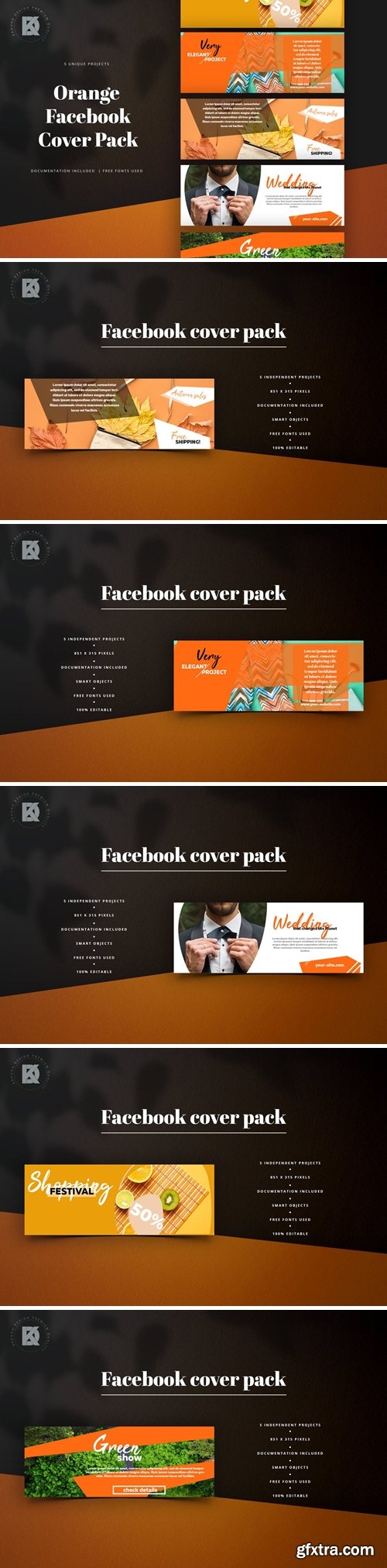 Orange Banners Facebook Pack