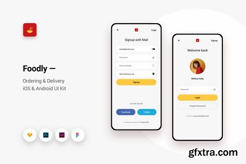 Foodly - Ordering Delivery iOS & Android UI Kit 6