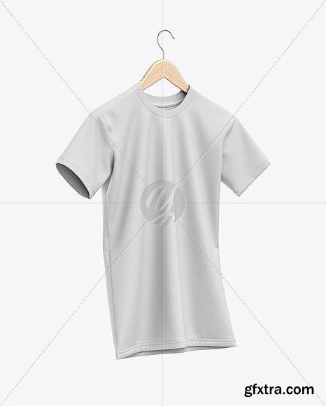 T-Shirt On Hanger Mockup - Half-Side View 50127