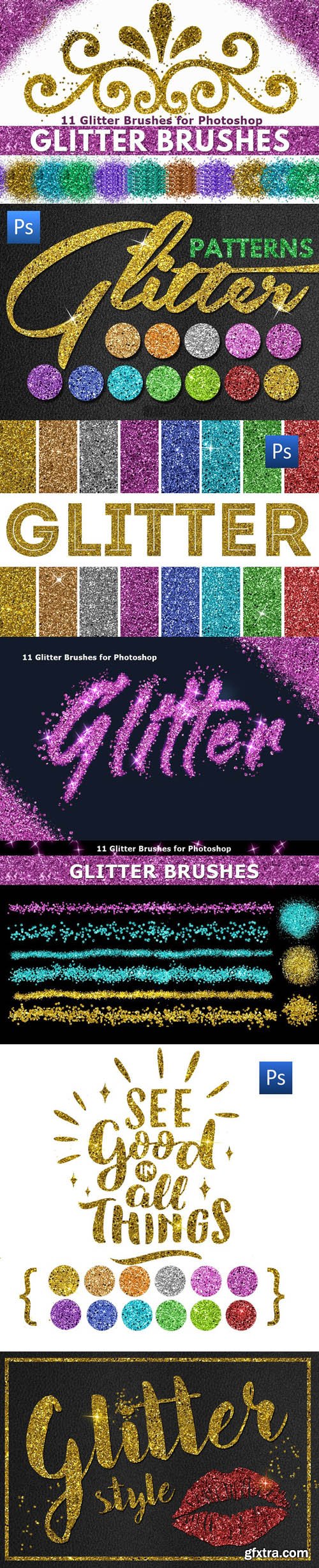 Seamless Glitter - Photoshop Brushes & Patterns Collection