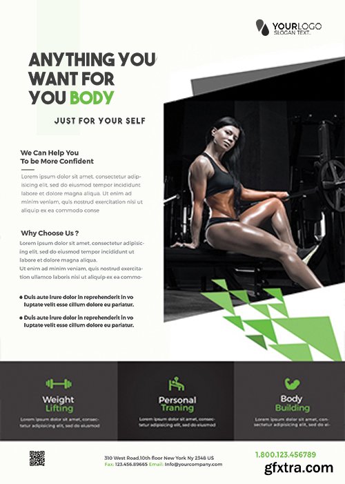Fit your Body Fitness PSD Flyer[