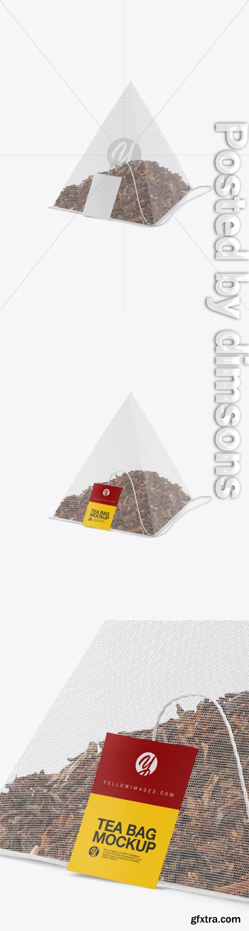 Pyramid Tea Bag Mockup 34435