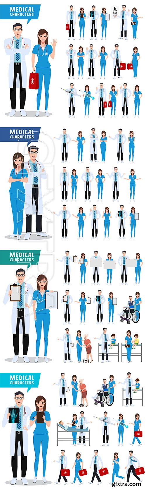 Medical characters vector illustration