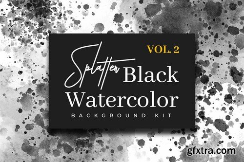 Splatter Black Watercolor Vol. 2