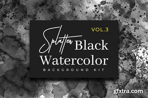 Splatter Black Watercolor Vol. 3