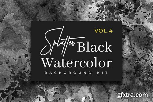 Splatter Black Watercolor Vol. 4