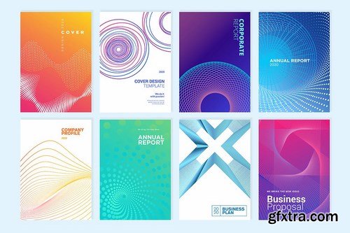 Set of brochure, annual report design templates Bunlde