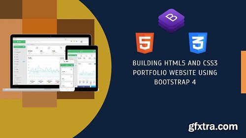 Building responsive HTML5 and CSS3 portfolio website with bootstrap 4 for beginners