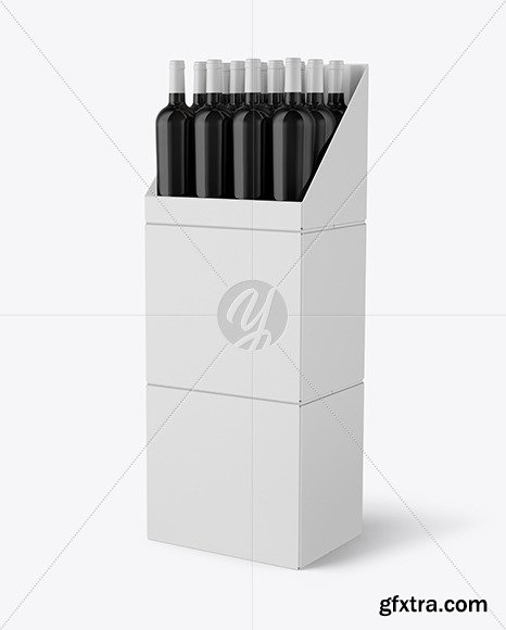 Stand with Red Wine Bottles Mockup 50275