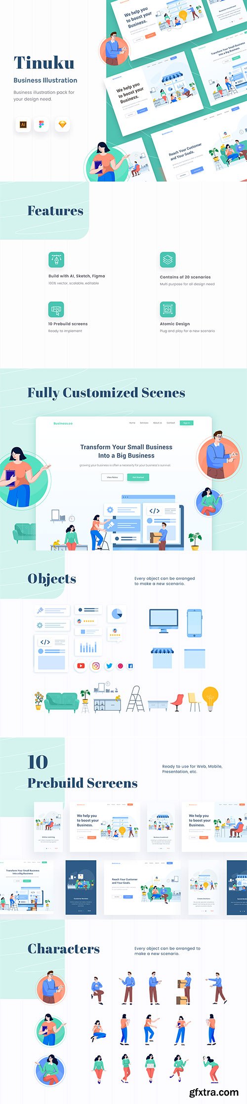 Tinuku - Start up Website Business Illustration